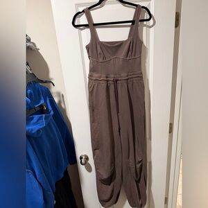 Free People Sleeveless Jumpsuit in Taupe Brown 🔥 Size S New No Tags